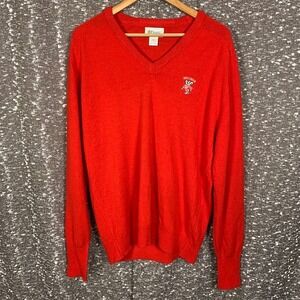 Vintage Etonic University of Wisconsin Badgers V-Neck Sweater Red XL Made in USA